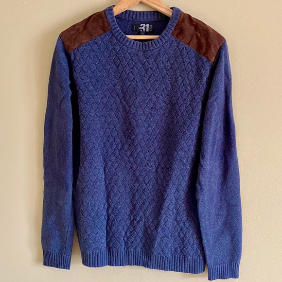 Simons Vintage Blue Diamond Knit Sweater - Picture 2 of 3